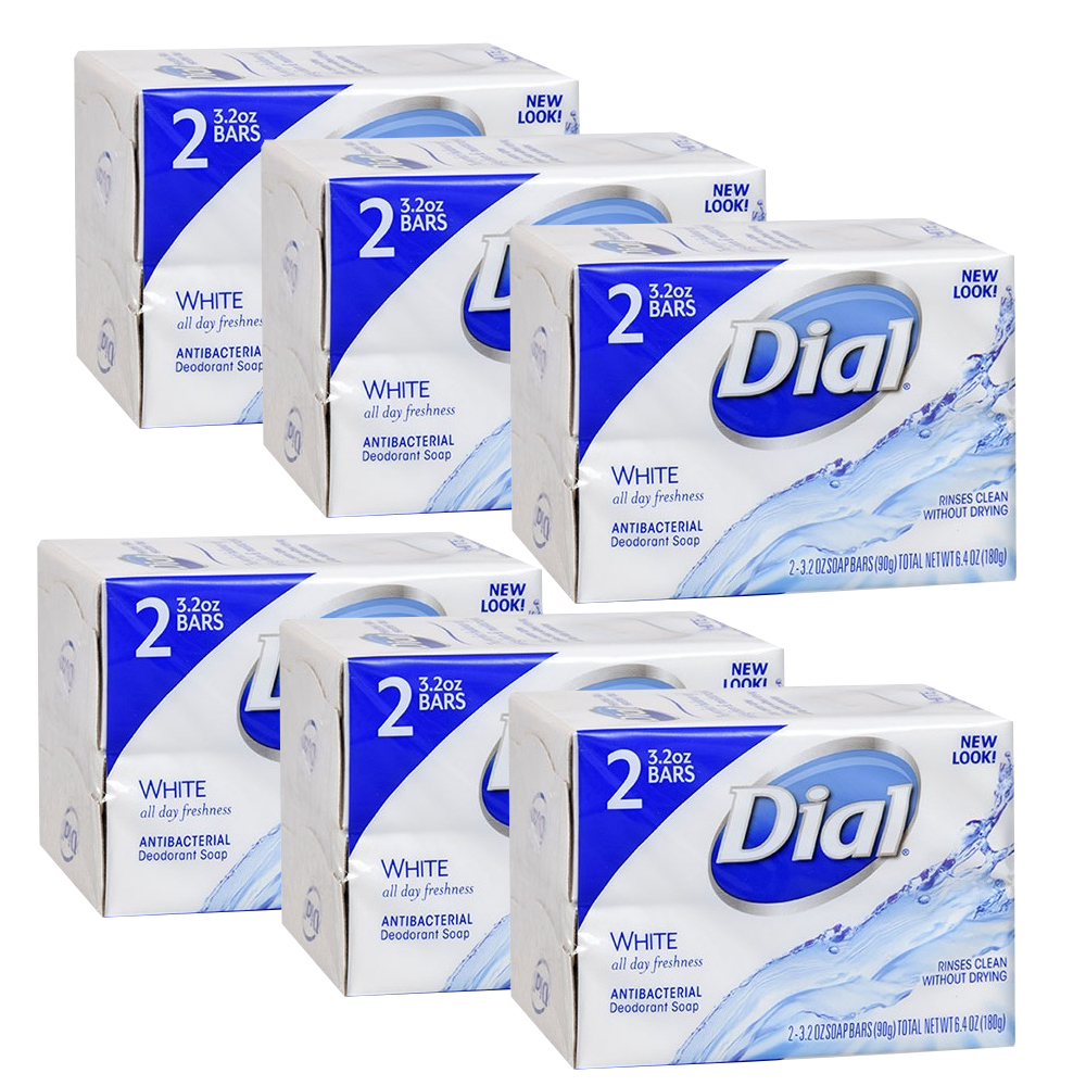 6 Pack Dial Antibacterial Deodorant Soap, All Day Freshness, 3.2 Ounce