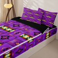 thumbnail image 3 of jejeloiu Vibrant Tribal Zipper Full Size Comforter Sets with Fitted Sheet and 2 Pillowcases For Girls,Bohemian Print Zipper Bedding Set,Purple Multicolor,Black Reversible,4 Pieces, 3 of 7