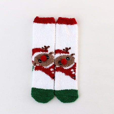 

ZMHEGW Socks For Women Christmas For Coral Fleece Stripe Colorful Lightweight Athletic Casual Winter Funny Thermal Socks