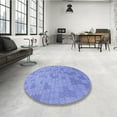 thumbnail image 4 of Ahgly Company Machine Washable Indoor Square Transitional Day Sky Blue Area Rugs, 7' Square, 4 of 7
