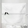 thumbnail image 1 of Bird on a Wire Tapestry, Minimal Contemporary Love Themed Art with Romantic Dove Silhouettes, Fabric Wall Hanging Decor for Bedroom Living Room Dorm, 5 Sizes, Charcoal Grey White, by Ambesonne, 1 of 1