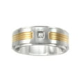 thumbnail image 3 of Men's Stainless Steel Diamond Accent Two-Tone Ring, 8mm, 3 of 4