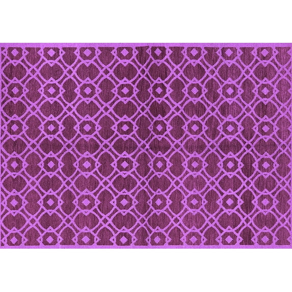 Ahgly Company Indoor Rectangle Oriental Purple Industrial Area Rugs, 8' x 12'