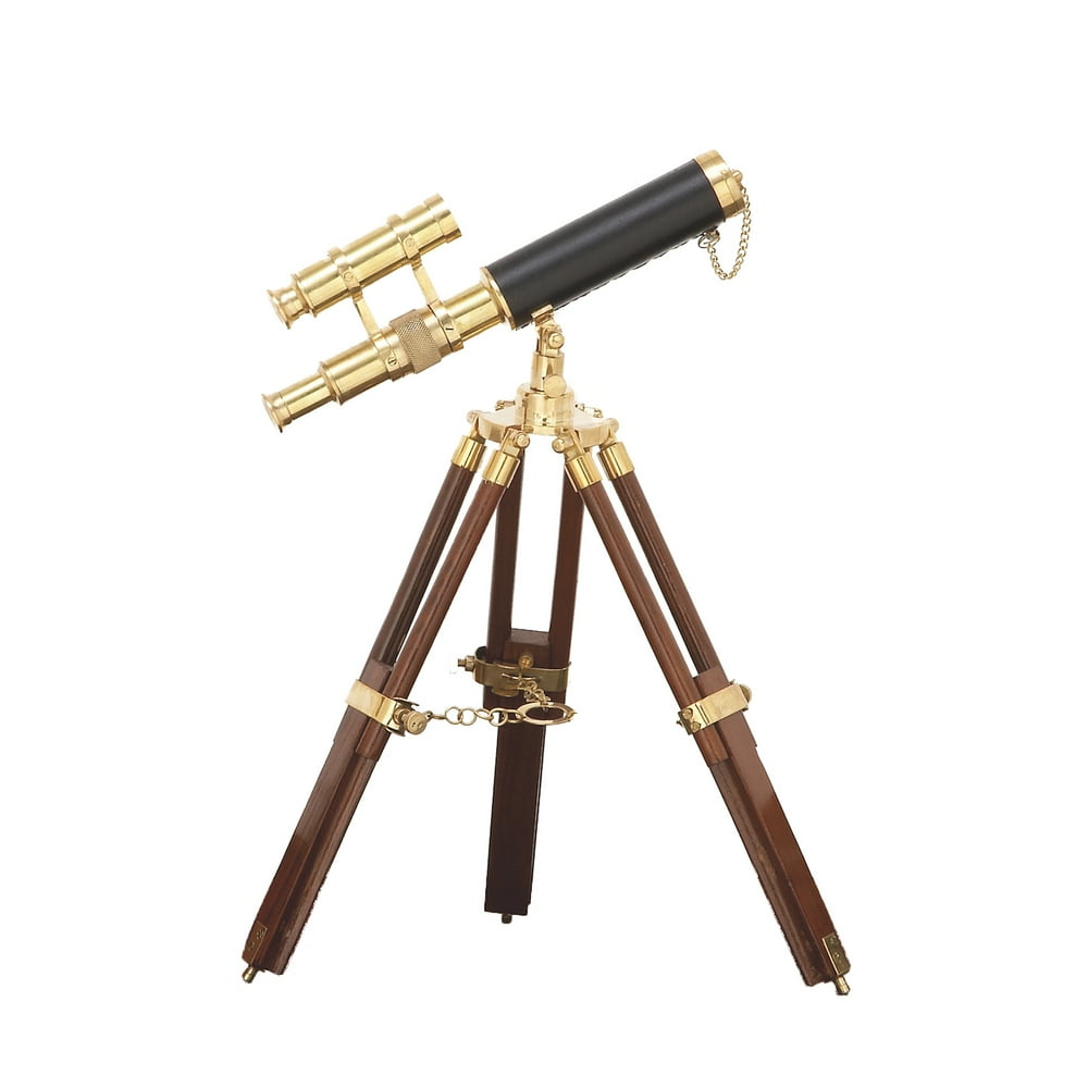 Urban Designs Hector Brass Wooden Tabletop TelescopeColorBrass,Finish