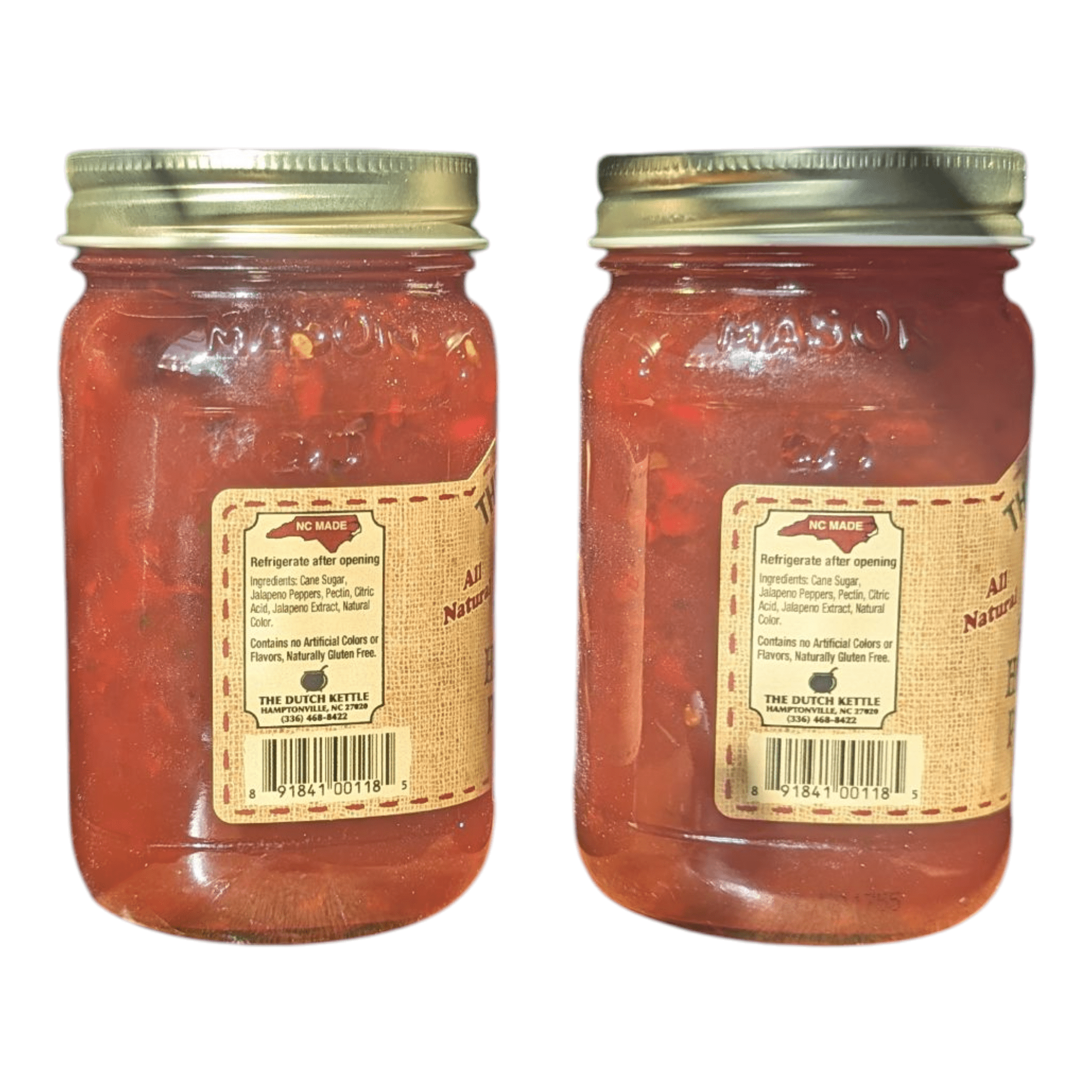 The Dutch Kettle Hot Jalapeño Pepper Jelly, 2 Pack (18 oz Jars), Amish Made, Sweet & Spicy Spread