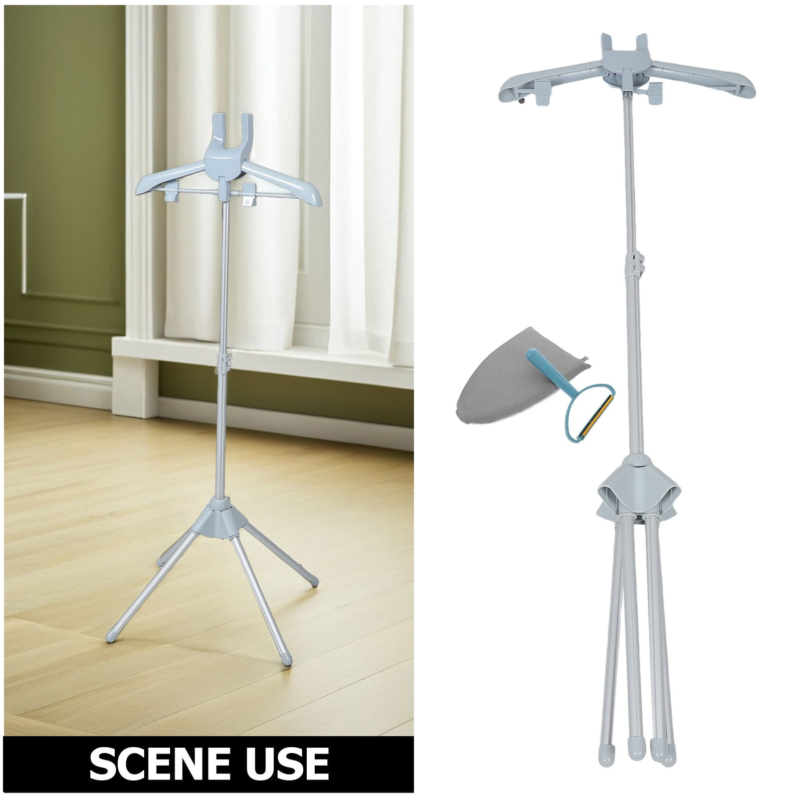 DEEPCRAFF Clothes Steamer Rack with Adjustable Hanger and Space-Saving for Efficient Garment Care