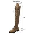 thumbnail image 6 of Xiaoxatg Stylish Women's Knee High Boots with Flock Material and Round Toe Design for Fashionable High Heel 8 Khaki, 6 of 7