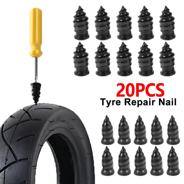ODOMY 20Pcs Rubber Nail Tire Repair, Vacuum Tyre Repair Nail, Puncture Repair Nail, Universal