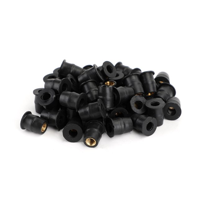 50 Quantity 10-32 M5 Rubber Well Nut Windscreen & Fairing 3/8 Wellnuts-5mm
