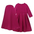 thumbnail image 4 of Odeerbi Toddler Girls Cotton Muslim Dress with Hijab One-Piece Islamic Prayer Dress Solid Color Long Sleeve Dress with Headscarf Set Toddler Girls Clothes, 4 of 9