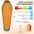 thumbnail image 2 of Down Sleeping Bag with Pillow, 0?F 20?F 32?F Regular and XL Compact Lightweight Sleeping Bag for Adults,Teens Backpacking,Camping and Hiking Outdoor, 2 of 6