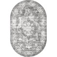 thumbnail image 1 of Unique Loom 3151843 5 x 8 ft. Salle Garnier Sofia Oval Rug, Gray, 1 of 2