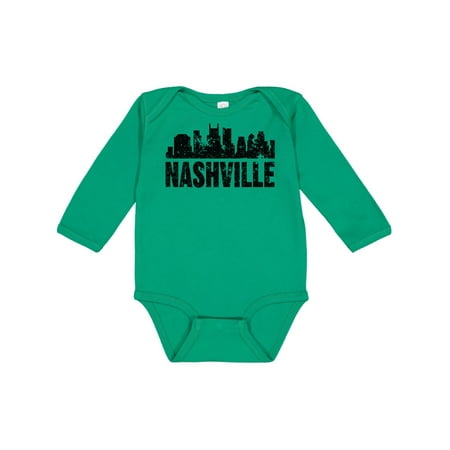 

Inktastic Nashville Skyline Grunge Gift Baby Boy or Baby Girl Long Sleeve Bodysuit