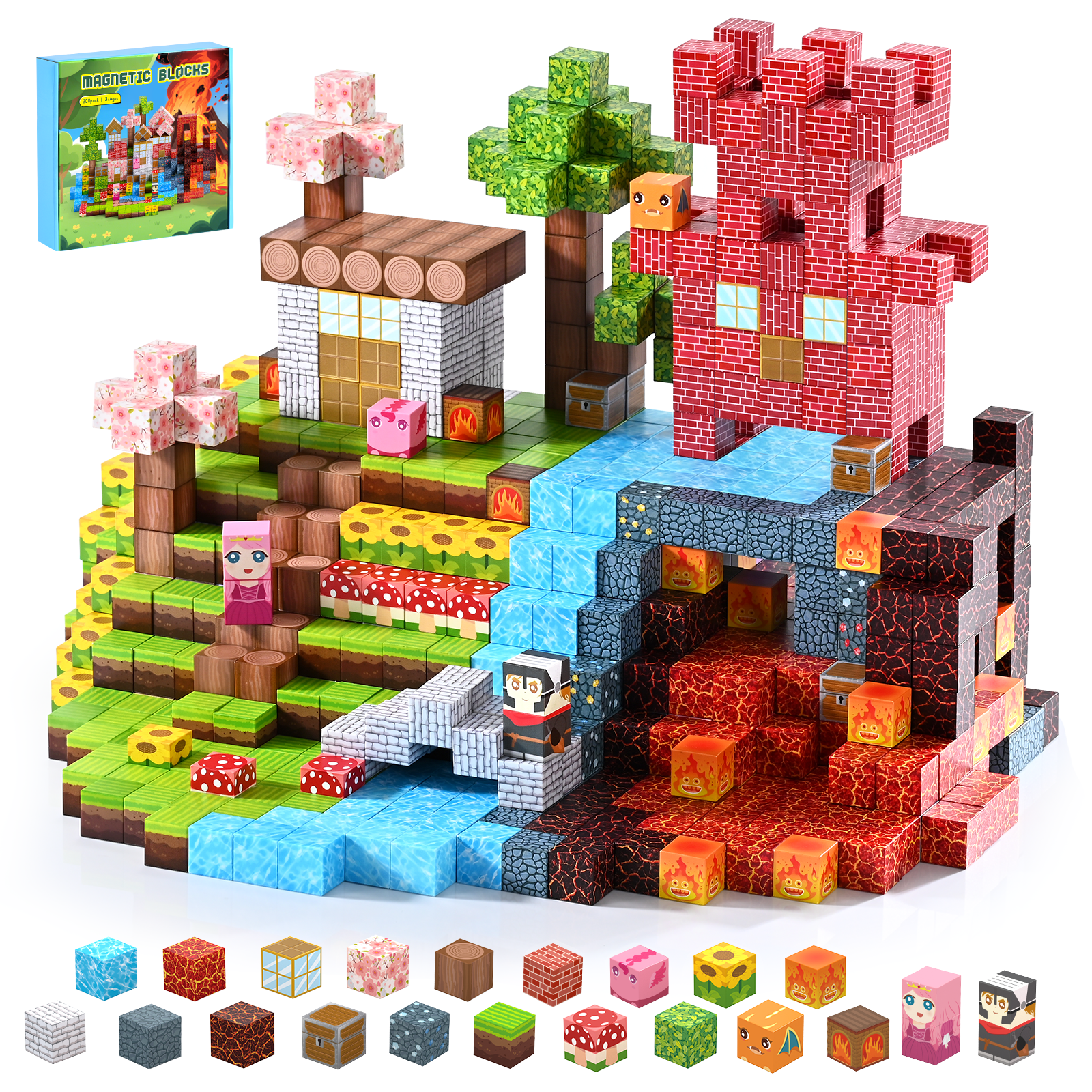 RaceGT 200-Piece Magnetic Building Blocks Set photo 2