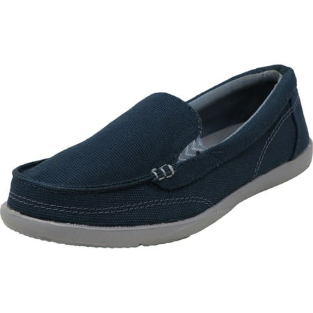 Crocs Women's Walu Navy/Silver Ankle-High Canvas Loafers & Slip-On - 4 ...