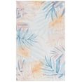 thumbnail image 2 of SAFAVIEH Malibu Daffodil Leaves Polyester Machine Washable Area Rug, Light Blue/Beige, 5' x 8', 2 of 12