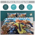 thumbnail image 4 of 3 Piece Comfortable Bedding Set Zootopia Duvet Cover Twin Bed with 2 Pillowcase 102"x90", 4 of 8