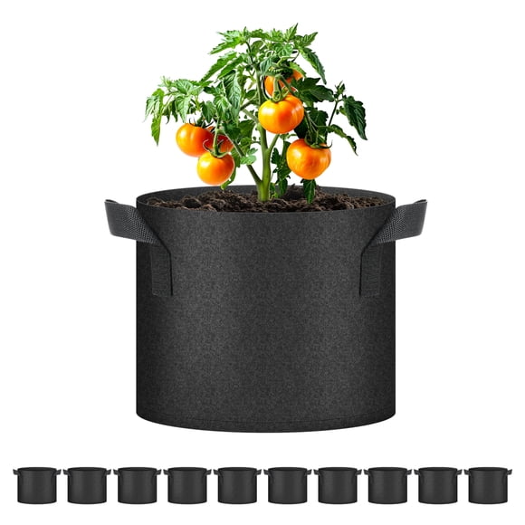 Macetas Grow Bags Simple Deluxe, 19 litros, 10 unidades, 300 g, tela