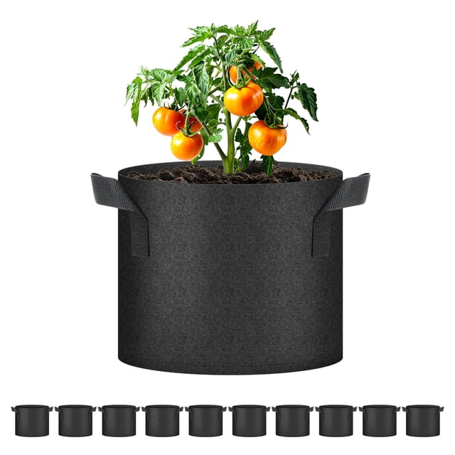 Macetas Grow Bags Simple Deluxe, 19 litros, 10 unidades, 300 g, tela