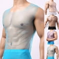 thumbnail image 4 of Men See Through Fishnet Tank Top Vest Breathable Gym Mesh T-Shirt Party Clubwear, 4 of 10