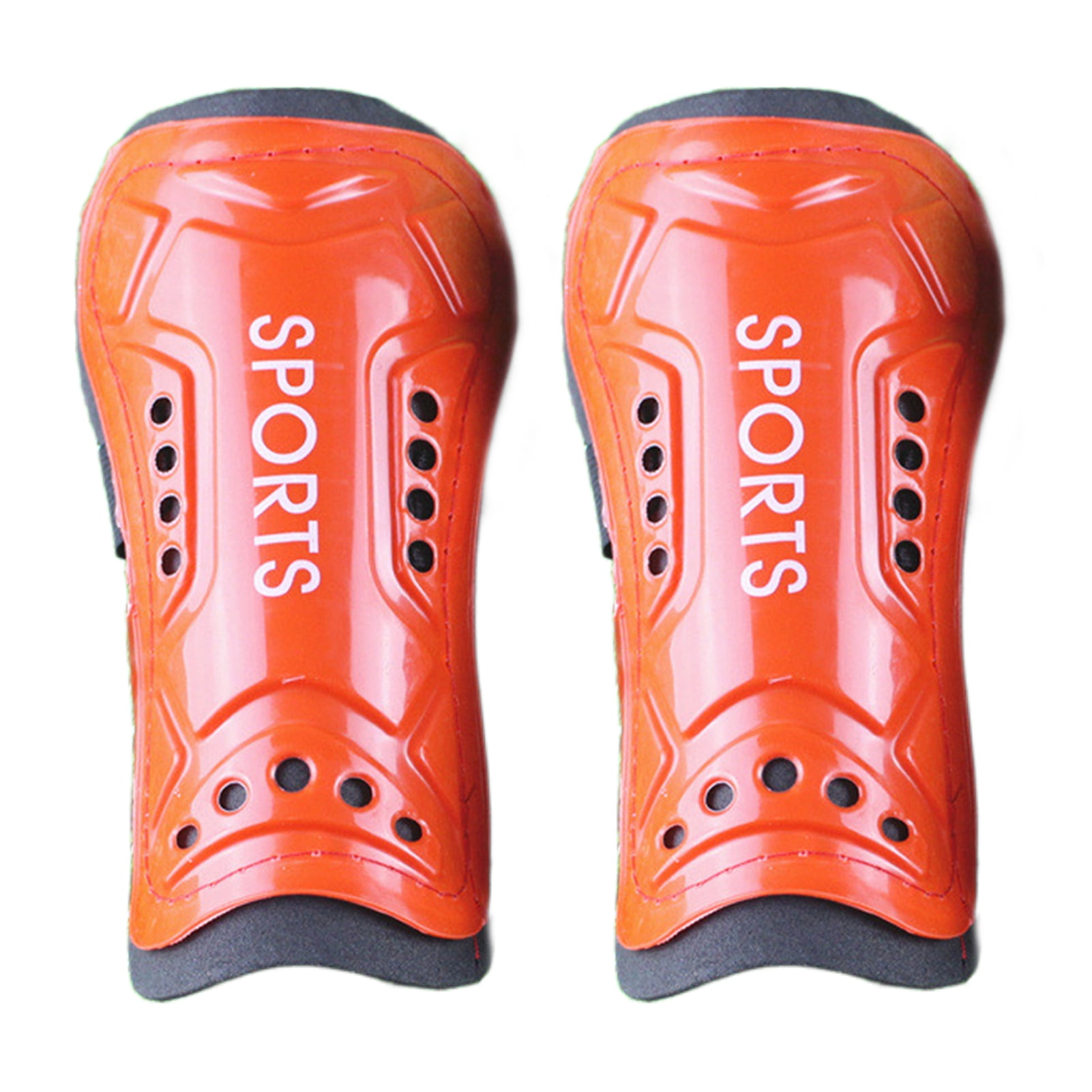 1PCS Football Shin Guards Protective Soccer Pads Holders Leg Sleeves  Basketball Training Sports Protector Gear Adult Teenager Color: red, Size:  L