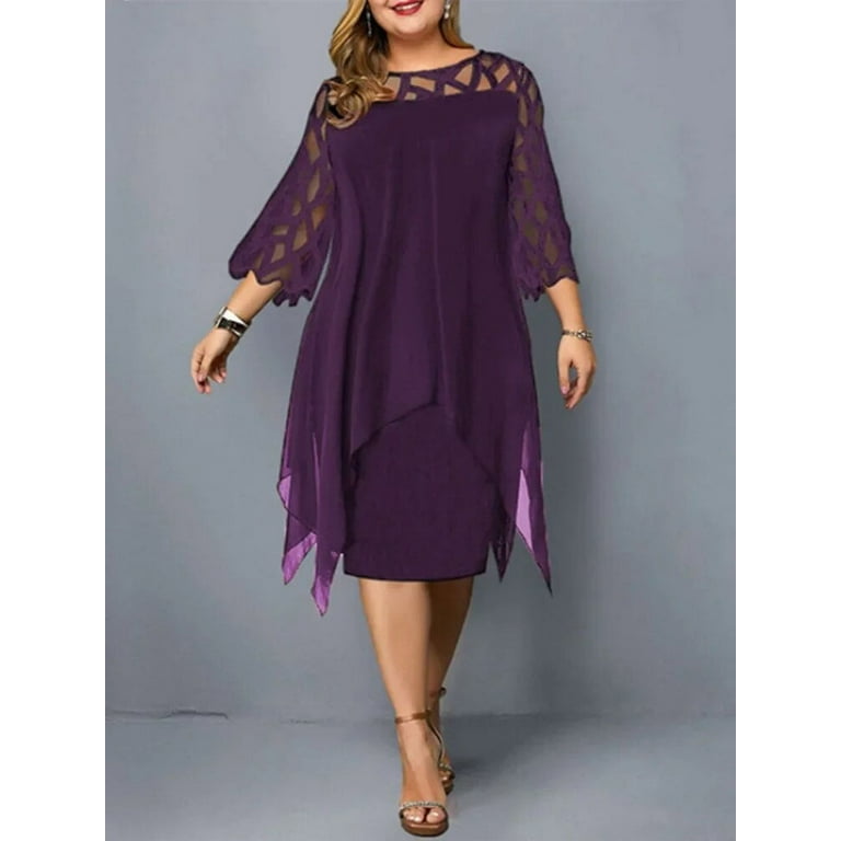 Fashion O-Neck Asymmetrical Lace Hollow Evening Dress Fashion O-Neck Asymmetrical Lace Hollow Evening Dress
