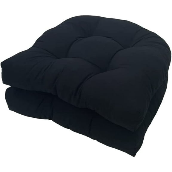 LKJYER Outdoor Chair Seat Cushions, 2 Pack Waterproof 18" x 18" U Shaped Thickened Tufted Patio Chair Seat Cushions, for Patio Furniture