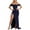 Navy, variant on Elegant Formal Evening Gown Off Shoulder Backless Slit Long Dress With High Side Split Satin Wedding Dress Thigh Slit Dresses Formal Dress Wear