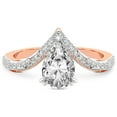 thumbnail image 3 of Pear Shape 4 Carat IGI Certified Lab Grown Diamond Ring | 14K Rose Gold | Athena Chevron Twist Diamond Ring | FG-VS1-VS2 Quality Friendly Diamonds, 3 of 5