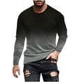 thumbnail image 2 of Muscularfit Gray Tops Long Sleeve Slim Fit Muscle Polo Shirts for Men Gradient Crew Neck Big & Tall Pullover T Shirts for Men,6XL, 2 of 5