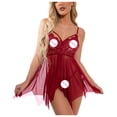 thumbnail image 3 of Puntoco Women Lingerie Lace Babydoll Mesh Nightgown Chemise Boudoir Nighty Sleepwear, 3 of 6