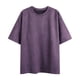 thumbnail image 1 of pstuiky Camisas de manga corta para hombre, Camisas casuales de moda para hombre, de color liso, con cuello redondo y hombros caídos, mangas cortas ropa de hombre l, 1 of 3