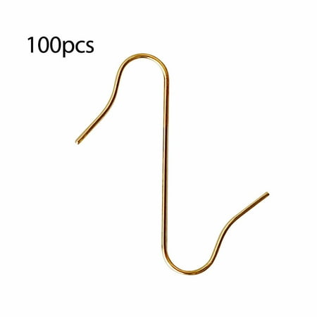 

Clearance! Dusknt Household Hooks Holiday Decorative Hook Gold Silver Red Green S Hook Hook Regular Length Fits Most Hangers 100Pc Hook