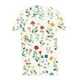 thumbnail image 5 of Womens Tops Short Sleeve T-Shirts Oblique Neck Button Down Tunic Top Summer Boho Floral Tee Shirts, 5 of 5