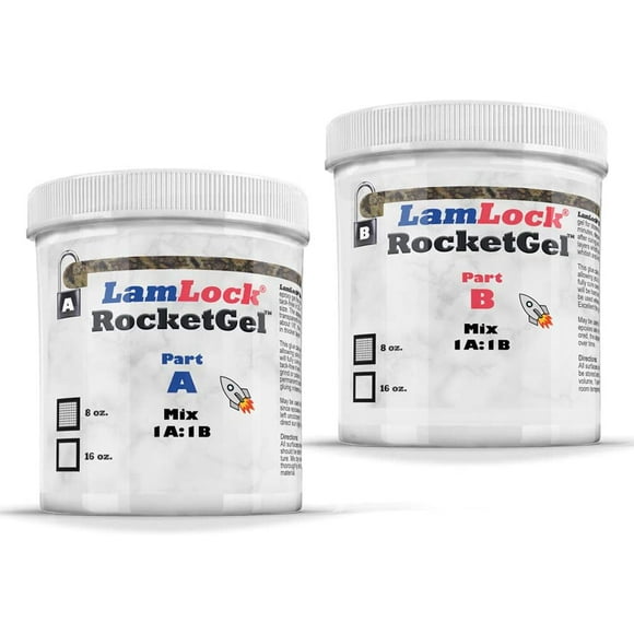 LamLock RocketGel - 25 Minute Epoxy for Granite, Quartz, Marble, Tile - Easily Fix Chips, Fill Cracks, Repair Defects and Restore Countertops and Tile