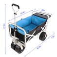 thumbnail image 4 of Folding Wagon For Beach Sand Grass And Snow Large Capacity 150 Lb Load Foldable Side Table Mesh Pockets All Terrain Wheels Outdoor Utility Cart, 4 of 9