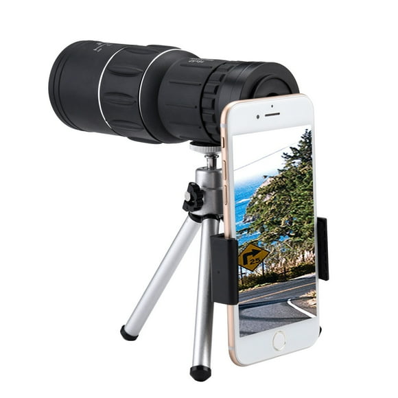 Lente Óptica Monocular Clip Teléfono 16X52 Trípode+ Telescopio+ para Teléfono Móvil Universal
