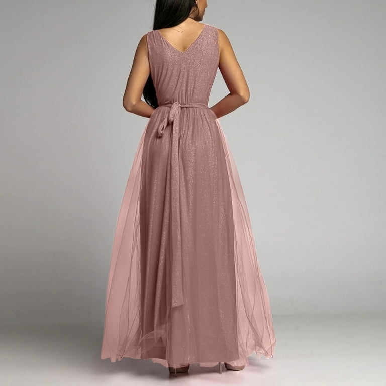 Dusty pink flowy dress cheap