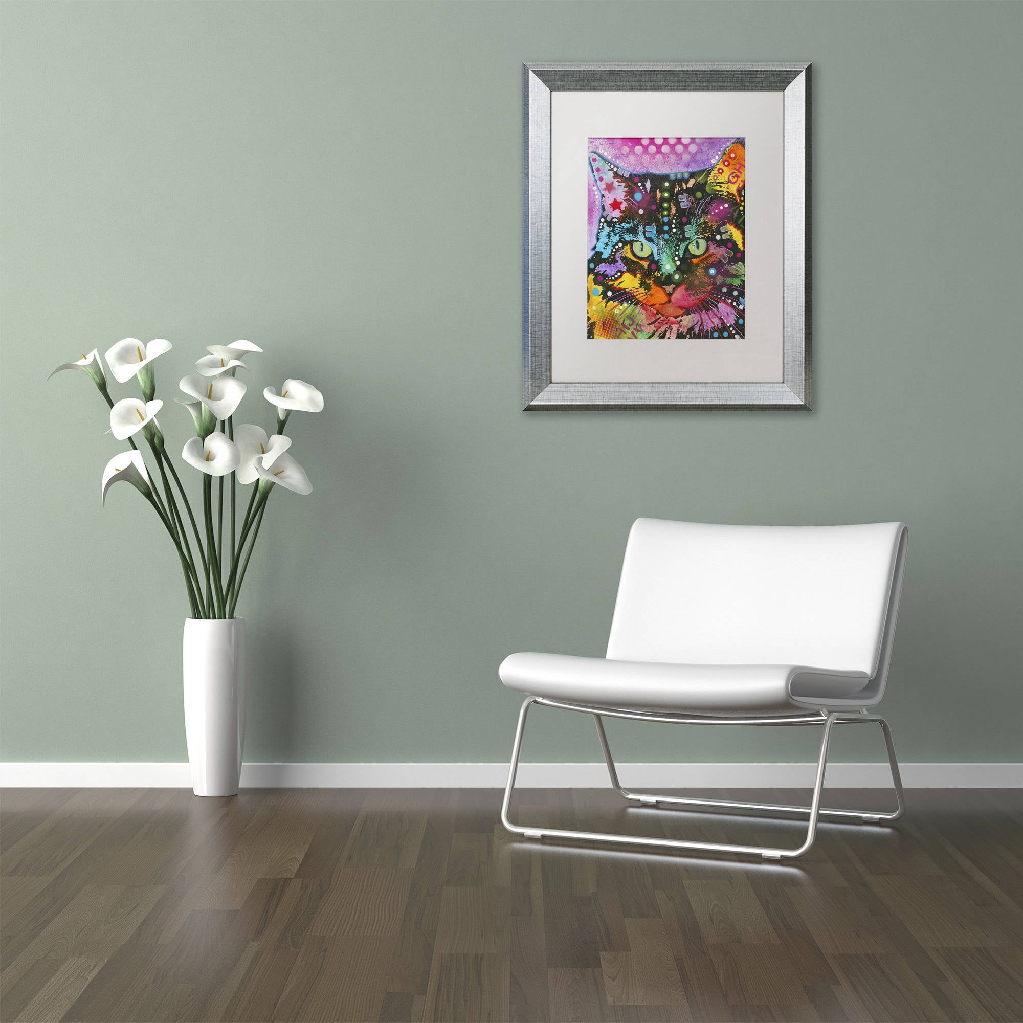 Trademark Fine Art "13" Canvas Art by Dean Russo, White Matte, Silver Frame
