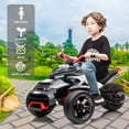 thumbnail image 4 of LUIBAS 24V Kids ATV Ride On Motorcycle Electric 3 Wheeler Ride-On Electric ATV Kids Ride On Toys for Kids with Battery Powered Motor, EVA Wheels, w/LED Lights, Bluetooth, MP3 for 3+ Years, Black, 4 of 6