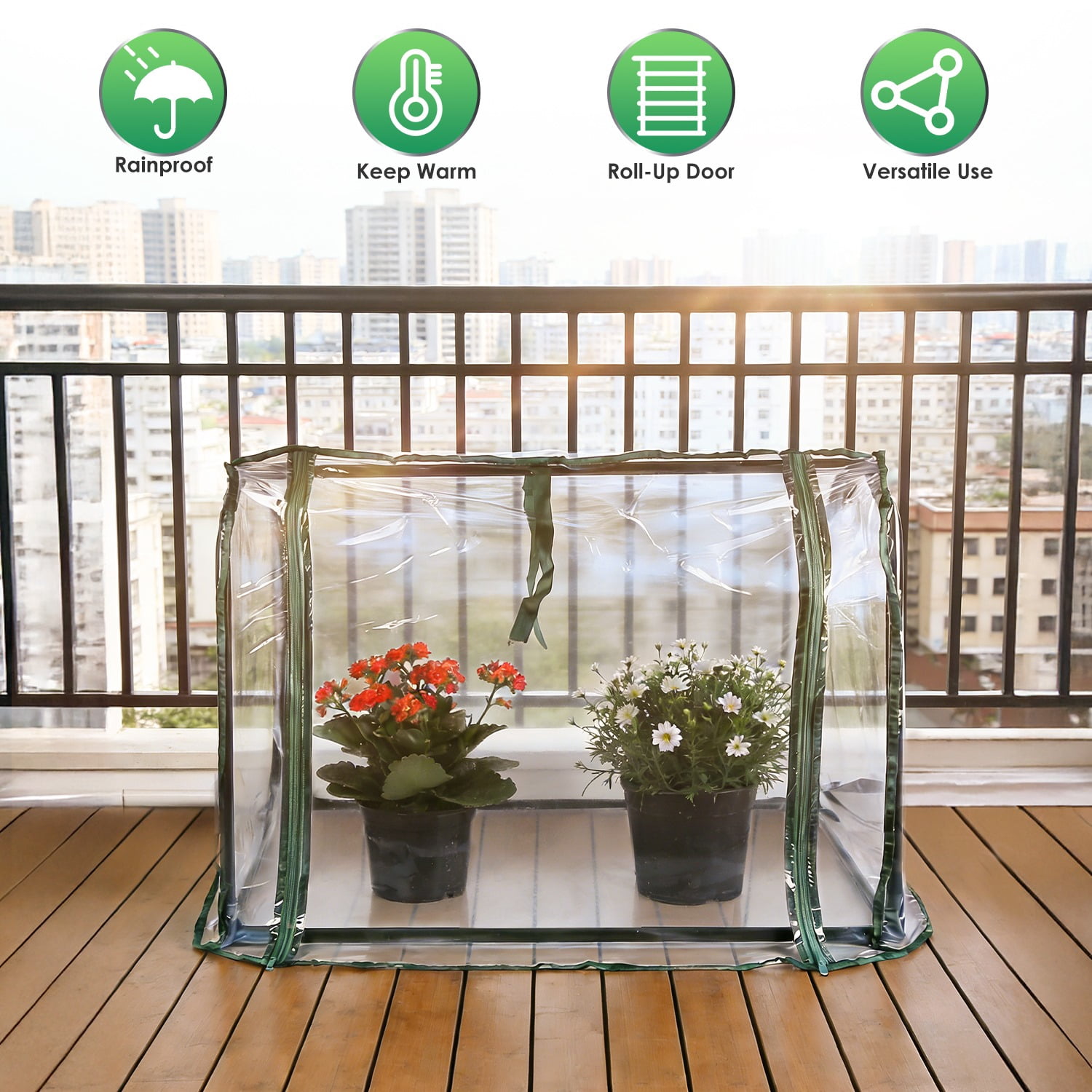 Mini Tabletop Greenhouse with Steel Frame & Waterproof PVC Cover, Zippered Door, Portable Small Greenhouse for Seed Germination Herbs Indoor Outdoor