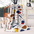 thumbnail image 2 of Baseball Elements and Trophies Pattern Blanket,Comfortable Soft Flannel Throw Blanket,All Season,Warm Lightweight Blankets for Sofa Bed Couch Living Room Chair,60"x80", 2 of 4