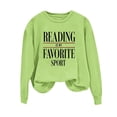 thumbnail image 5 of Reading Is My Favorite Sport Sweatshirt Book Lover Gift Funny Long Sleeve Pullover Sweatshirts, L Green, 5 of 6
