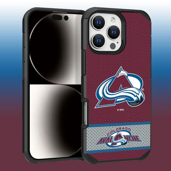 Apple iPhone 16 Pro Max (6.9) - NHL Licensed Colorado Avalance Team Logo on Jersey Textured Dual Layer Case