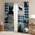 thumbnail image 2 of Feelyou Rustic Hunting Black Out Curtains, Blue Buffalo Curtains Pack of 2 (42x63 Each), 2 of 6