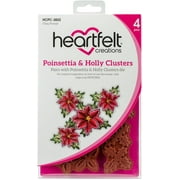Heartfelt Creations Cling Rubber Stamp Set 5"X6.5"-Poinsettia & Holly