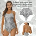 thumbnail image 6 of Aislor Womens Sparkling Sequins Fringed Cross Back Latin Jazz Salsa Dress Leotard Bodysuit, 6 of 7