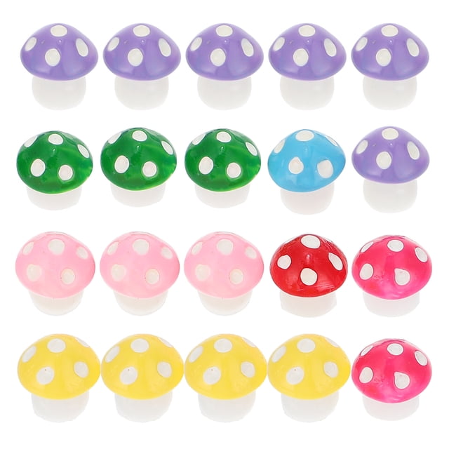 EeaseMX 20 estatuas de hongos de resina de colores para decorar escenas encantadoras.