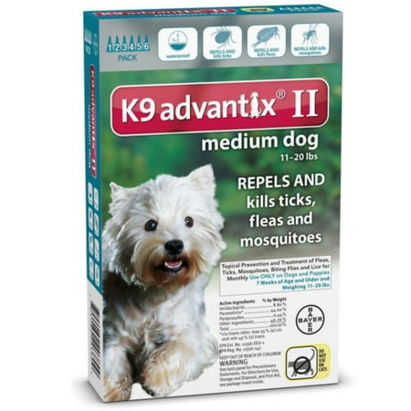 Bayer K9 Advantix II 11-20 lbs MD dog six pack EPA product No