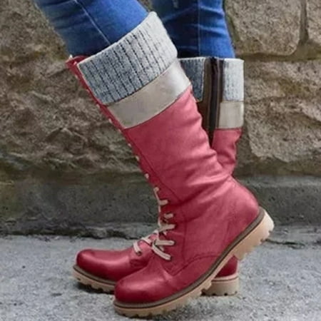 

Women s Vintage Lace Up Round Toe Keep Warm Middle Cowboy Boots For Women Shoes Note Please Buy One Or Two Sizes Larger